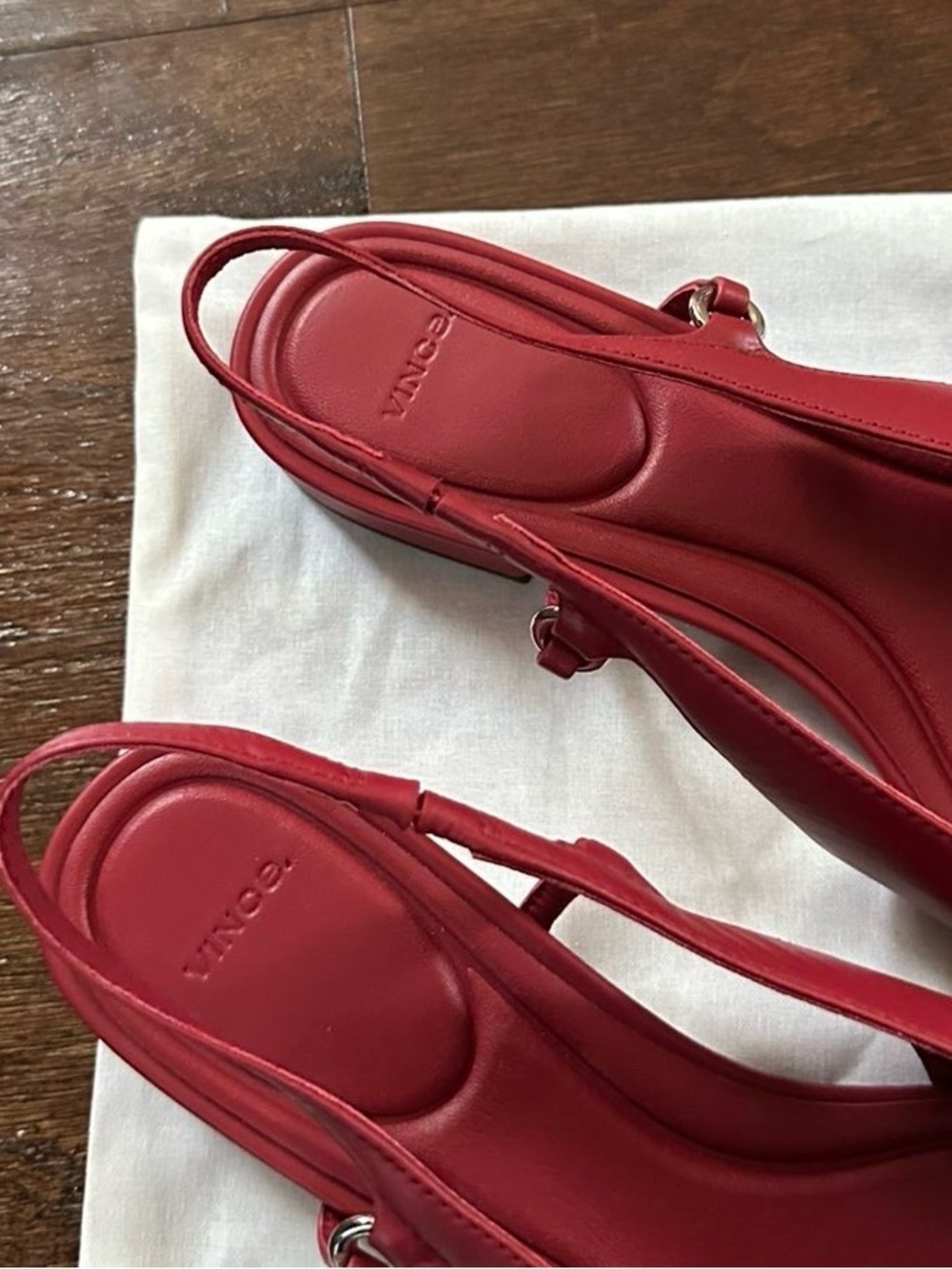 Vince Ines Slingback Pointed Toe Flat size 7.5-Red-New - Picture 6 of 9